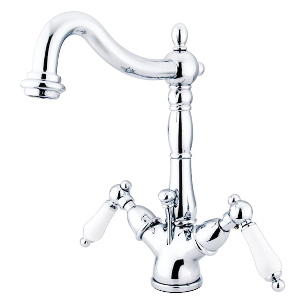 KS1431PL 2-Handle Bthrm Faucet W/Brass Pop-Up & Cover Plate Chrome